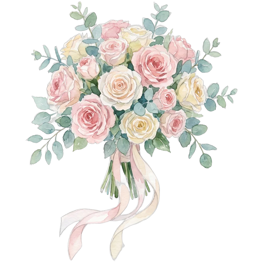 Aquarell: Brautstrauß